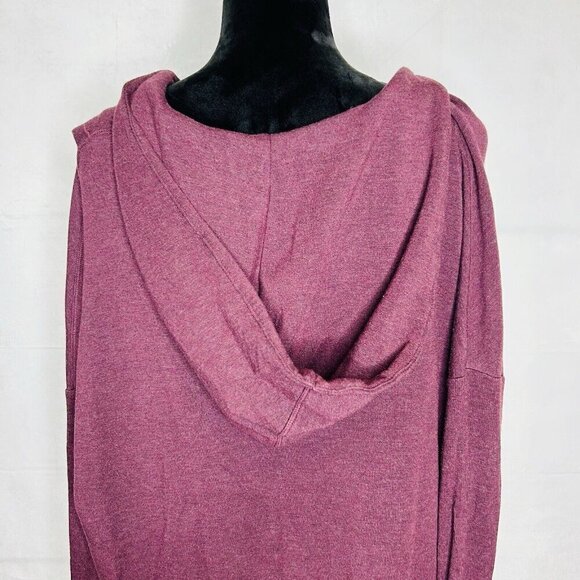 Athleta Purana Wrap Hooded Relaxed Drape Neck Sweatshirt Spiced Cabernet Sz XXS - Picture 8 of 9